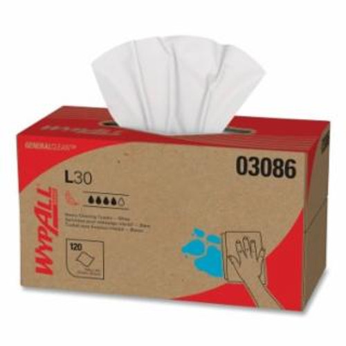 Buy WYPALL L30 WIPERS, WHITE, 10 IN W X 10.8 IN L, 120 SHEET, POP-UP BOX now and SAVE!