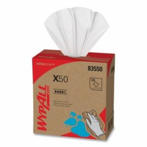 Buy WYPALL X50 WIPERS, WHITE, 8.34 IN W X 12.5 IN L, POP-UP BOX, 176 SHEETS PER BOX/10 BOX PER CASE now and SAVE!