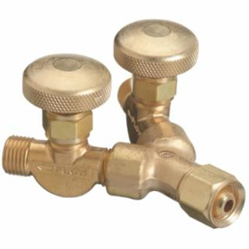 Buy VALVED Y CONNECTION, 200 PSIG, BRASS, 5/8 IN-18 (M) INLET TO 5/8 IN-18 (F) OUTLET, CGA-032, INERT GAS, RH now and SAVE!