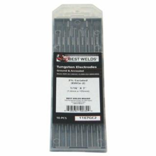 Buy 2% CERIATED GROUND TUNGSTEN ELECTRODE, 7 IN, SIZE 1/16 now and SAVE!