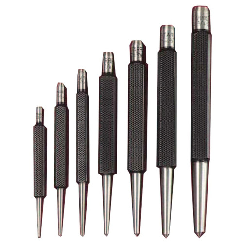BUY CENTER PUNCHES W/SQUARE SHANK SETS, POINTED, ENGLISH, ROUND PLASTIC CASE now and SAVE!
