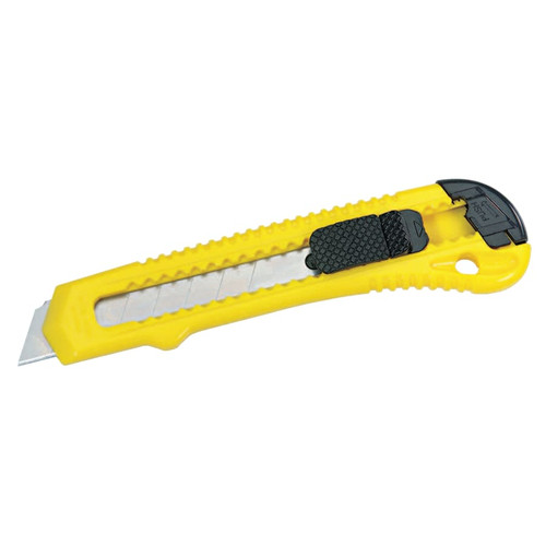 BUY RETRACTABLE POCKET CUTTER, 6 IN L, SNAP-OFF, CARBON STEEL, YELLOW now and SAVE!