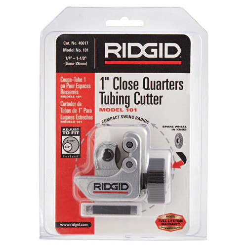 BUY CLOSE QUARTERS TUBING CUTTER, MODEL 101, 1/4 IN TO 1-1/8 IN CUTTING CAPACITY, INCLUDES SPARE CUTTER WHEEL now and SAVE!