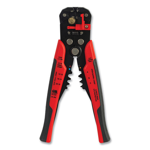 BUY AUTOMATIC WIRE STRIPPER AND CRIMPER, 8.25 IN OAL, 10 TO 26 AWG SOLID/STRANDED, BLACK/RED HIGH-LEVERAGE HANDLE, ADJUSTABLE now and SAVE!