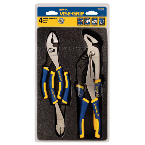 BUY VISE-GRIP 4 PC PROPLIER SET,  6 IN DIAGONAL/6 IN SLIP JOINT/8 IN LONG NOSE/10 IN GROOVE JOINT now and SAVE!