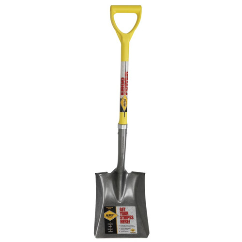 BUY ERGO-POWER SQUARE POINT SHOVEL, HEAVY GAUGE BACK, 27" FIBERGLASS D-HANDLE now and SAVE!