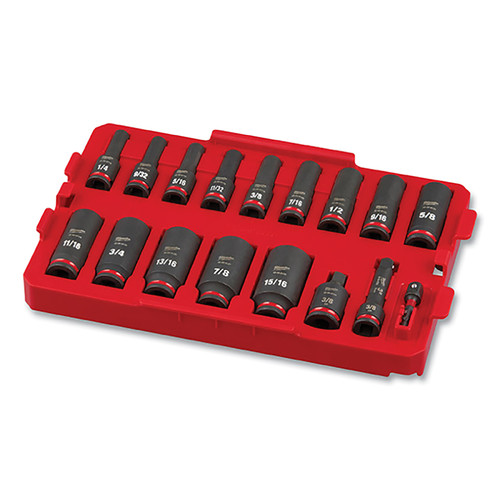 BUY SHOCKWAVE IMPACT DUTY SOCKET SET WITH TRAY, 3/8 IN DRIVE,  17 PC,  SAE now and SAVE!