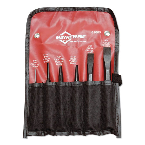 BUY 6 PC PUNCH & CHISEL KITS, ROUND, BEVELED,,POINTED, ENGLISH, 4 PUNCHES, 2 CHISELS now and SAVE!