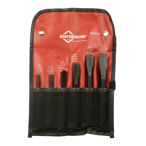 BUY 6 PC. COLD CHISEL KIT, ALLOY STEEL, ENGLISH, POUCH now and SAVE!