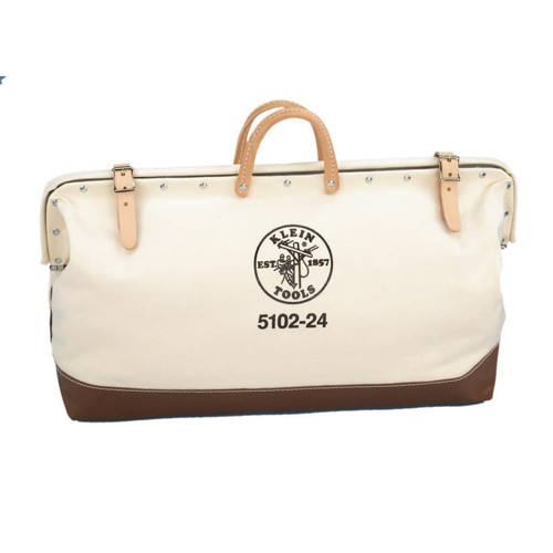 BUY NO. 8 CANVAS TOOL BAG, 1 INTERIOR POCKET, 6 IN W X 15 IN H X 20 IN L, NATURAL/BROWN now and SAVE!