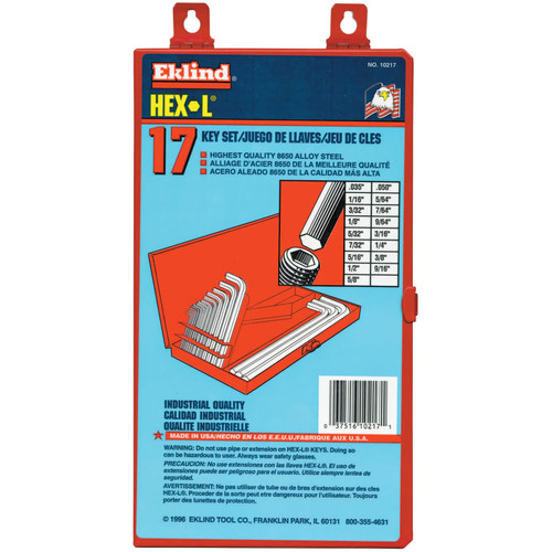 BUY HEX-L KEY SET, 17 PER SET, HEX TIP, INCH now and SAVE!