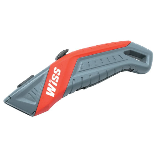 BUY AUTO-RETRACTING SAFETY UTILITY KNIFE, 7 IN L, BLACK OXIDE, GRAY/RED now and SAVE!