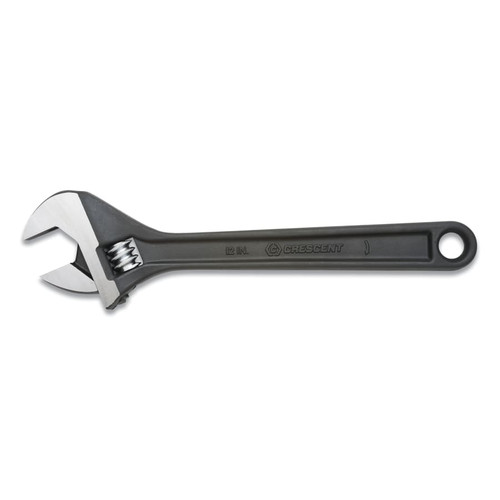 BUY BLACK OXIDE ADJUSTABLE WRENCH, POLISHED FACE, 12 IN OVERALL L, 1.5 IN OPENING, SAE/METRIC now and SAVE!