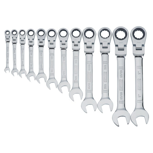 BUY 12 PIECE FLEX HEAD RATCHETING WRENCH SET, SAE, 5/16 IN TO 1 IN now and SAVE!
