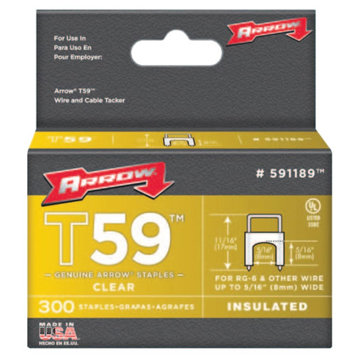 BUY T59 TYPE STAPLES, 5/16 IN L X 5/16 IN W, CLEAR now and SAVE!