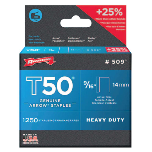 BUY T50 TYPE STAPLE, #509 9/16 IN L X 3/8 IN W, 1,250/PK now and SAVE!