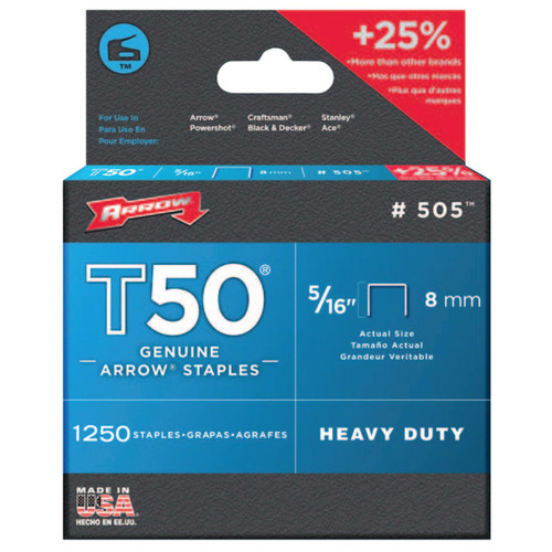 BUY T50 TYPE STAPLE, #505, 5/16 IN L X 3/8 IN W, 1,250/PK now and SAVE!