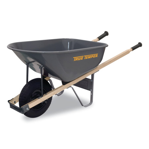 BUY STEEL WHEELBARROW,  6 CU FT, 1 NEVER FLAT TIRE, COOL GRAY now and SAVE!