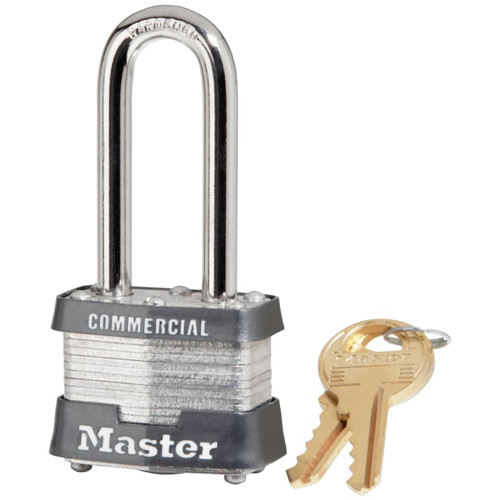 BUY NO. 3 LAMINATED STEEL PADLOCK, 9/32 IN DIA, 5/8 IN W X 2 IN H SHACKLE, SILVER/BLUE, KEYED DIFFERENT, VARIES, 470-3DLHCOM - SOLD PER 4 EACH now and SAVE!