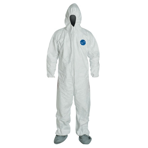 BUY TYVEK 400 COVERALL, SERGED SEAMS,ATTACHED HOOD, BOOTS, ELASTIC WAIST/WRIST/ANKLES, FRONT ZIPPER, STORM FLAP, WHITE, 5X-LARGE now and SAVE!