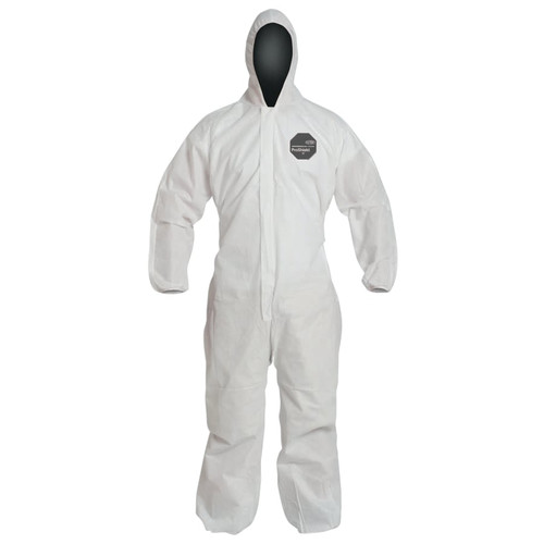 BUY PROSHIELD 10 COVERALL, SERGED SEAMS, ATTACHED HOOD, ELASTIC WRISTS AND ANKLES, ZIPPER FRONT, STORM FLAP, WHITE, 2X-LARGE, 251-PB127SW-2XL - SOLD PER 25 EACH now and SAVE!