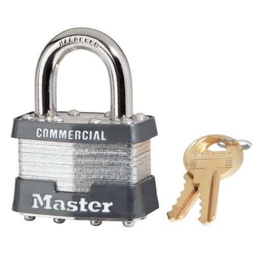BUY NO. 1 LAMINATED STEEL PADLOCK, 5/16 IN DIA, 3/4 IN W X 15/16 IN H SHACKLE, SILVER/GRAY, KEYED DIFFERENT, KEYED VARIES now and SAVE!
