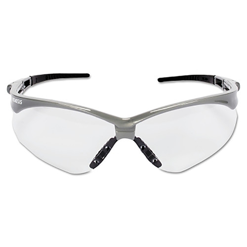 BUY V30 NEMESIS SAFETY GLASSES, CLEAR, POLYCARBONATE LENS, ANTI-FOG, SILVER FRAME/BLACK TEMPLES, NYLON now and SAVE!