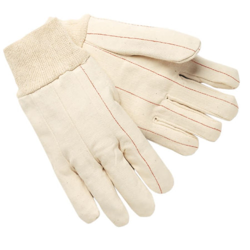 BUY DOUBLE-PALM HOT MILL GLOVES, LARGE, WHITE, KNIT-WRIST CUFF now and SAVE!