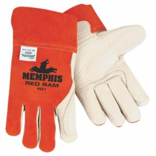 BUY RED RAM GRAIN LEATHER DOUBLE PALM WELDING WORK GLOVES, LARGE, RUSSET/WHITE now and SAVE!