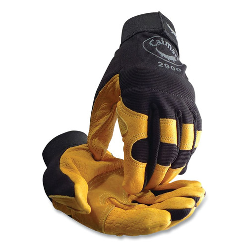 BUY 2900 PIG GRAIN PALM AND KNUCKLE PROTECTION MECHANICS GLOVES, X-LARGE, BLACK/YELLOW now and SAVE!
