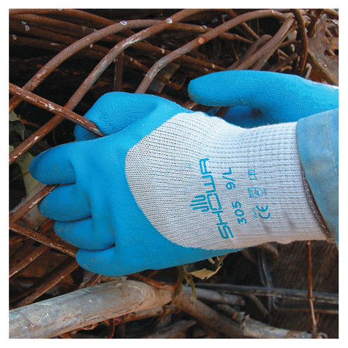BUY 305 LATEX COATED GLOVES, LARGE, BLUE/GRAY now and SAVE!