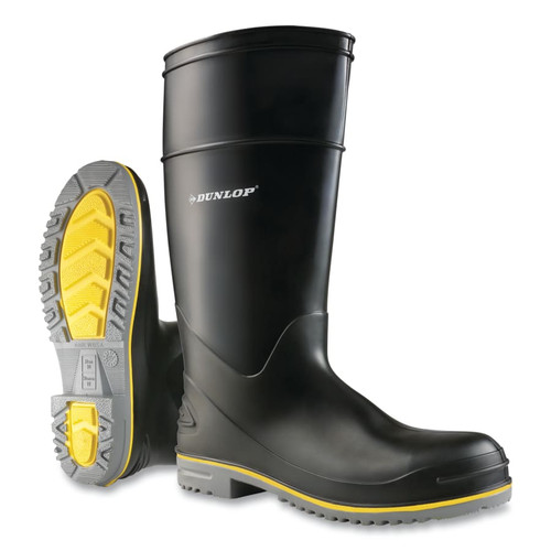 BUY POLYFLEX 3 RUBBER BOOTS, PLAIN TOE, MEN'S 10, 16 IN BOOT, POLYBLEND/PVC, BLACK/GRAY/YELLOW now and SAVE!