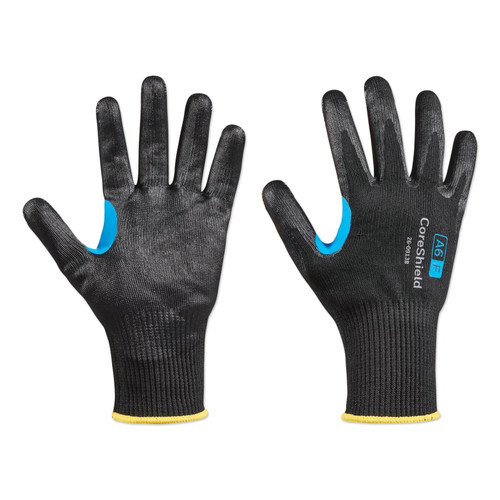 BUY CORESHIELD A6/F COATED CUT RESISTANT GLOVES, 10/XL, HPPE/ALLOY/BASALT, SMOOTH NITRILE, 13 GA, BLACK now and SAVE!