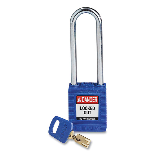 BUY SAFETYKEY NYLON LOCKOUT PADLOCK, 3 IN STEEL SHACKLE, BLUE now and SAVE!