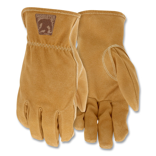 BUY SASQUATCH PREMIUM LEATHER DRIVER WORK GLOVES, 2X-LARGE, UNLINED, TAN now and SAVE!