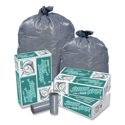 BUY SHARK SKIN TRASH LINER, 56 GAL GLUTTON, 1.1 MIL, 42.5 IN W X 48 IN H, GRAY now and SAVE!