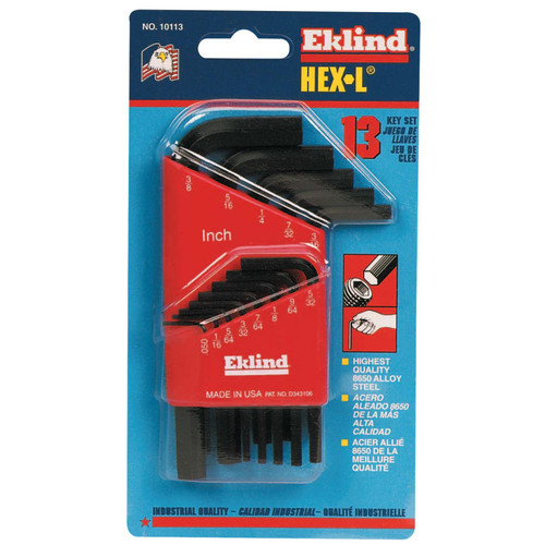 BUY HEX-L KEY SET, 13 PER HOLDER, HEX TIP, INCH, SHORT ARM now and SAVE!