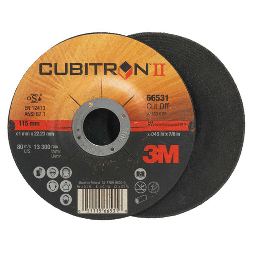 BUY CUBITRON II CUT-OFF WHEEL, 4-1/2 IN DIA, 0.045 IN THICK, 60 GRIT, 13300 RPM now and SAVE!