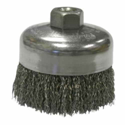 BUY CRIMPED WIRE CUP BRUSH, 4 IN DIA, 5/8-11 UNC ARBOR, 0.014 IN STEEL WIRE now and SAVE!