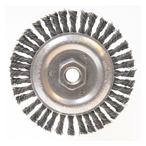 BUY STRINGER BEAD WHEEL BRUSH, 5 IN DIA X 3/16 IN W, 0.02 IN STEEL WIRE now and SAVE!