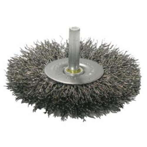 BUY CRIMPED WIRE RADIAL WHEEL BRUSH, 4 IN D, .014 IN STEEL WIRE, 15,000 RPM now and SAVE!