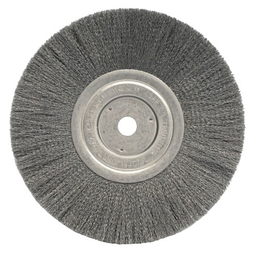 BUY NARROW FACE CRIMPED WIRE WHEEL, 8 IN D X 3/4 IN W, .008 IN STEEL WIRE, 6,000 RPM now and SAVE!