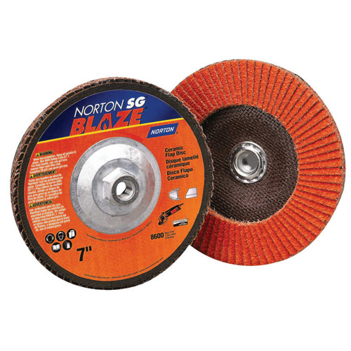 BUY BLAZE TYPE 29 FLAP DISCS, 4 1/2 IN, 40 GRIT, 5/8 IN - 11 ARBOR, 13,000 RPM now and SAVE!