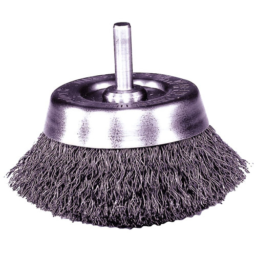 BUY STEM-MOUNTED CRIMPED WIRE CUP BRUSH, 3/4 IN DIA, .006 IN, STAINLESS STEEL now and SAVE!