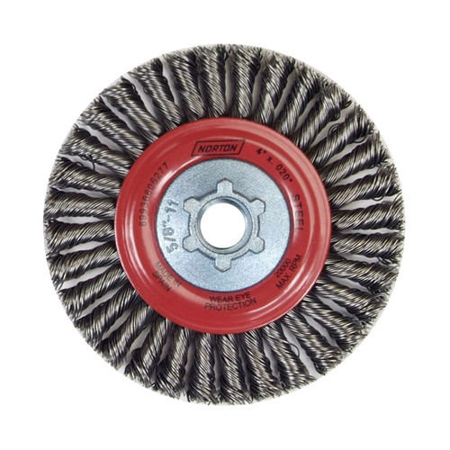 BUY WIRE WHEEL BRUSH, 6-7/8 IN X 3/16 IN X .020 IN, CARBON STEEL, 9000 RPM now and SAVE!