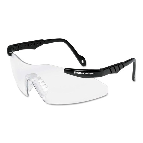 S&W 19799 MAGNUM 3G SAFETY GLASSES BLACK FRAME CLEAR LENS - SOLD EACH