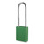 Buy ANODIZED ALUMINUM SAFETY PADLOCK, 1/4 IN DIA, 3 IN L, 25/32 IN W, GREEN, KEYED ALIKE now and SAVE!