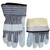 Buy DUPONT KEVLAR LINED GLOVES, LARGE, BLUE/YELLOW/BLACK STRIPED FABRIC/GRAY LEATHER now and SAVE!