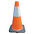 BUY PVC TRAFFIC CONE, 18 IN, 6 IN UPPER REFLECTIVE COLLAR, PVC, ORANGE/BLACK now and SAVE!