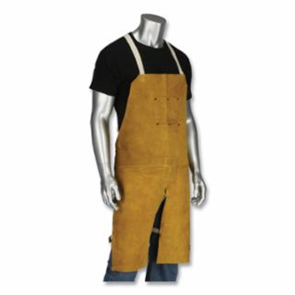 Buy 7011 IRONCAT COWHIDE LEATHER SPLIT-LEG WELDING APRON, 24 IN W X 36 IN L, TAN now and SAVE!